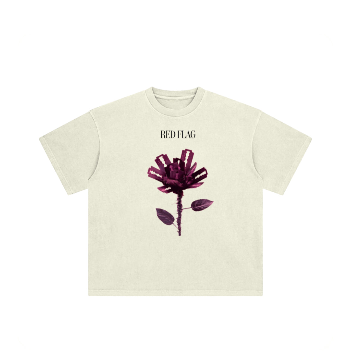 T-shirt with Constructed Flower