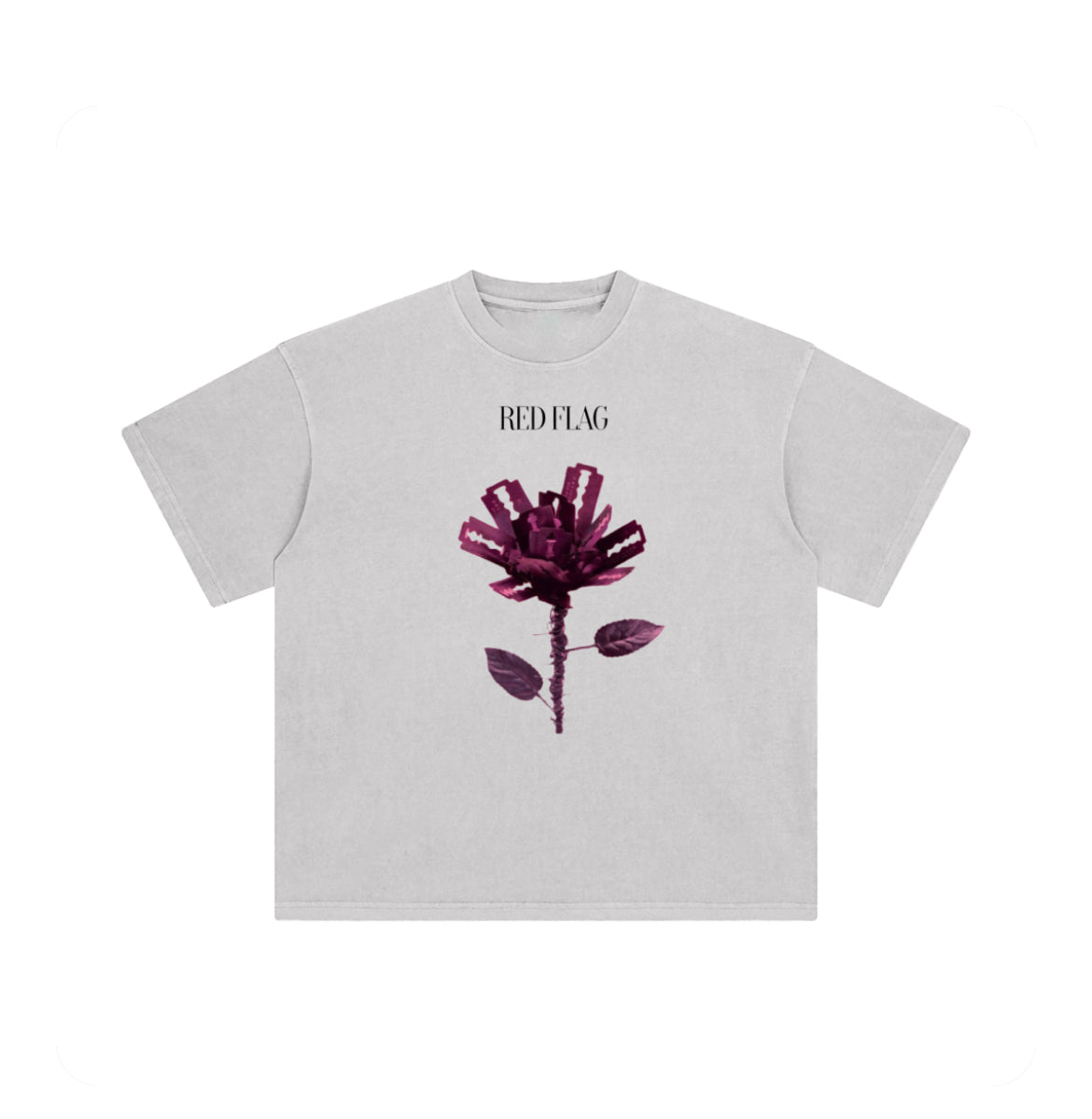 T-shirt with Constructed Flower