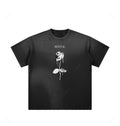 Faded T-shirt with Melting Rose