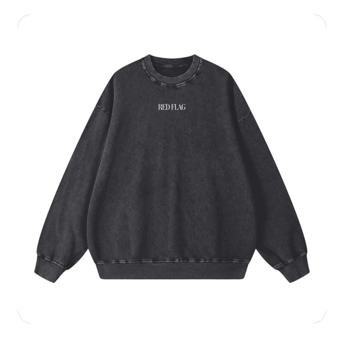 Capsule Distressed Sweatshirt Black – RED FLAG LUXURY